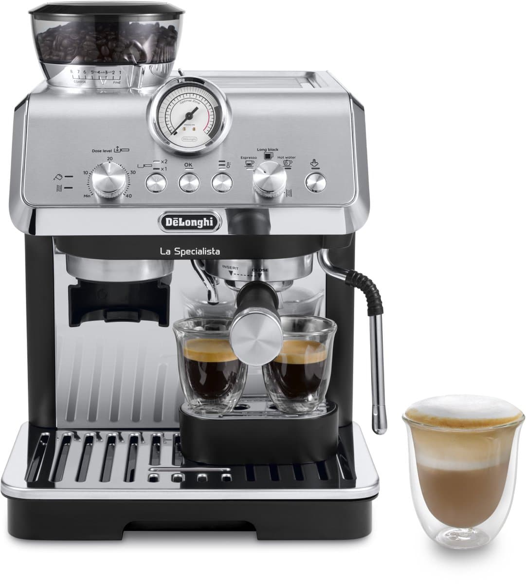 De’Longhi La Specialista Arte - pistonmachine met MyLatte Art-stoompijpje en Active Temperature Control - Metaal/Zwart - EC9155.MB — afbeelding 1