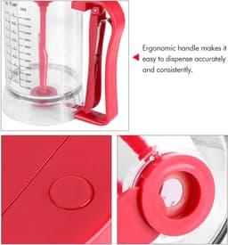 Elektrische Beslagdispenser - Mixer Dispenser - Bakken Maken - Automatische Menger - 1200 ml - Rood — thumbnail 4
