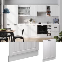 Afwaspaneel Vaatwasser - Keukenfront Vaatwasser - Keuken Integratie - Soft-close Scharnieren - 60 cm Breed - Wit Landhuis — thumbnail 3
