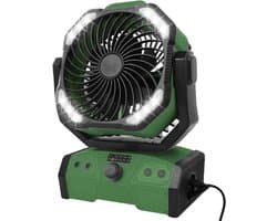 Krachtige Draagbare Oplaadbare Ventilator met Afstandsbediening en LED