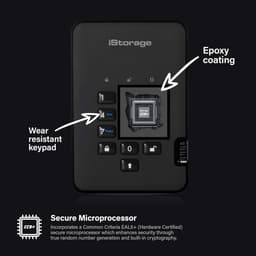 Externe SSD - Draagbare Opslag - Data Beveiligen - PIN Beveiligd - 512 GB - Zwart — thumbnail 2