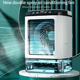 Mobiele Airco - 5-in-1 Luchtkoeler - Draagbare Aircooler met 1200ml Reservoir en Afstandsbediening - 3 Snelheden - Timer - Voor Thuis en Kantoor - Wit — thumbnail 3