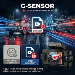 360° 4-Kanaals Dashcam - Zwart - Ultra HD Opname - Slimme Connectiviteit - Voor Auto's — thumbnail 5