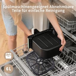 Heteluchtfriteuse - Groen - 6 liter - Met Kijkvenster en Touchscreen - Voor de Gezinskeuken — thumbnail 4