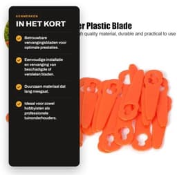 Trimmerkopbladen - Vervangingsbladen voor grasmaaier - Oranje - Duurzaam kunststof - 24-delige set - Geschikt voor Polycut 2-2 - Herbruik... — thumbnail 4