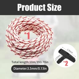 Thijox - Starter touw grasmaaier, kabelkabel grasmaaier, grasmaaier startkabel 3,5 mm, grasmaaier kabel voor tuinonderhoud, vervangingsonderdeel, gebr — thumbnail 5