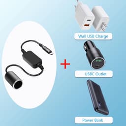 SnelShoppen - USB-C naar 12V Sigarettenaansteker Adapter, 30cm Krachtige Oplaadkabel voor Dashcam, GPS, LED Verlichting en Auto Elektronica - 18W Max — thumbnail 4