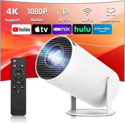 SnelShoppen - Draagbare Projector Wifi Bluetooth Projector 4K Compatibel met 1080P Native 180° Rotatie Keystone voor Buiten en Thuisbioscoop — thumbnail 1