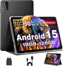 SnelShoppen - Tablet 10 Inch Android 15 | Octa-Core 18GB RAM 128GB ROM 1TB TF | HD IPS Scherm 5MP + 8MP Camera | WiFi 6 Bluetooth 5.0 | Ideaal voor Mu — thumbnail 1