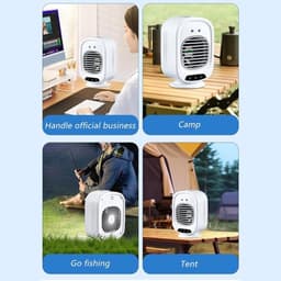 Nieuwe draagbare 2-in-1 airconditioner voor de zomer met koelspray, luchtbevochtiger en bevochtigingsventilator - Wit Comfort-model - Mini-airconditioner met 3 ventilatorsnelheden, USB-aansluiting, geschikt voor kantoor of slaapkamer. — thumbnail 3