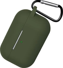 Hoesje - Geschikt voor Apple AirPods 3 - met Clip - Siliconen Hoes - Silicone Case Cover - Donkergroen — thumbnail 4