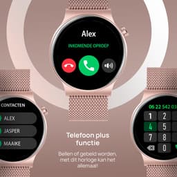 OOQE WATCH CS PRO - Smartwatch Heren en Dames | Geschikt voor iOS en Android | HD | Notificaties | Gezondheidsanalyse | Sportanalyse | GPS Koppeling | Bellen | Muziek/Audio Luisteren | Spelletjes | Ergonomisch | Nederlandstalig | Rosé Goud — thumbnail 3