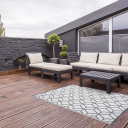 Esschert - Design - Buitenkleed - 180x121 - cm - grijs - en - wit - OC24 — thumbnail 5