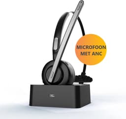 Professionele Draadloze Headset - Headset met Microfoon - Headset Draadloos - Noise Cancelling Hoofdtelefoon - Bluetooth Koptelefoon - Wireless Headset - Geschikt voor PC, Laptop, Telefoon — thumbnail 1