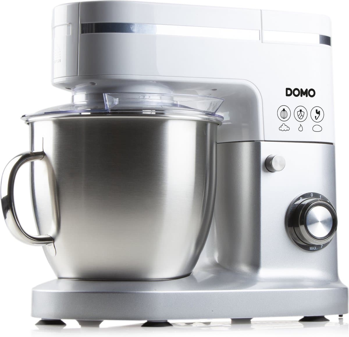 DOMO DO9231KR - Keukenmachine - 1200W - 6L - Incl. blender - Wit/Zilver — afbeelding 1