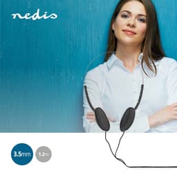 Nedis Bedrade On-ear Koptelefoon - 3,5 mm - Kabellengte: 1.20 m - Zwart — thumbnail 2