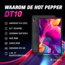 Hot Pepper DT10 Android Tablet 10 Inch - 4GB RAM - 128GB Geheugen - Met Screenprotector — thumbnail 3