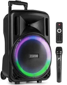 Speaker Bluetooth - Fenton FT12LED MK2 karaoke box met LED’s, accu en microfoon - Voor huisfeestjes — thumbnail 1