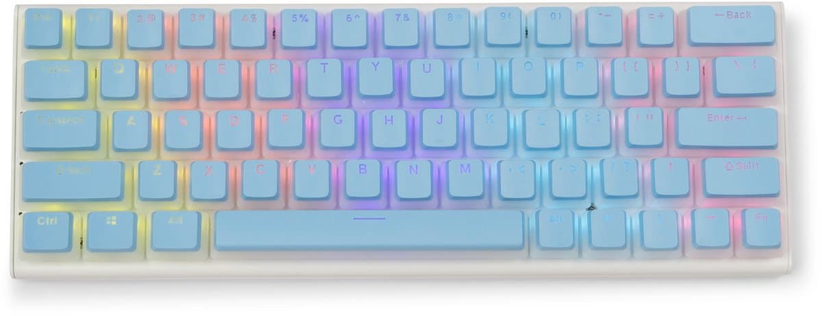 60% Mechanisch Gaming Keyboard – Pudding keycaps - RGB - Bedraad — afbeelding 1