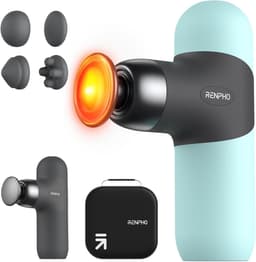Draagbaar Mini Massagepistool met Warmtefunctie voor Spiermassage - Reisformaat met Siliconen Hoezen — thumbnail 1