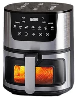 Digitale Airfryer - PFAS vrij - Groot 7 Liter - Digital screen - Inclusief in hoogte verstelbaar Grillrack - Elektrische friteuse - LED-aanraakbediening - Slimme multifunctionele heteluchtoven - 1400W - Heteluchtfriteuse - Zwart — thumbnail 5