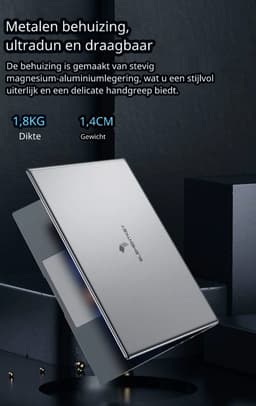 Elementkey PixelPro - Metalen Ultrabook 15.6 Inch Laptop - i5-1240P - 32GB Ram - 1 TB SSD - Vingerafdrukscanner - Grijs — thumbnail 4
