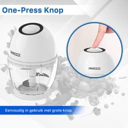 Mini Foodprocessor - 450ML - Elektrische Hakmolens - USB-C Oplaadbaar - Kleine Blender - Keukenmachine - Portable Chopper - Hakmolen Elektrisch - Babyvoeding Groente Smoothie Snijder — thumbnail 3