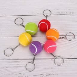 Tennis Key Multi Kleur Fluwelen Sport Bal Sleutelhanger - Hanger Decoratie - Gift Tassen - School Carnaval Beloning - 1.6 inch . — thumbnail 2