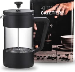 JENS Living Cafetière 600 ml Handmatige Koffiezetter Zwart – French Press Koffiemaker – Koffiezetapparaat – Geschikt voor Koffie, Thee en Melkopschuimen – Verse Koffie – Franse Koffie Pers — thumbnail 1