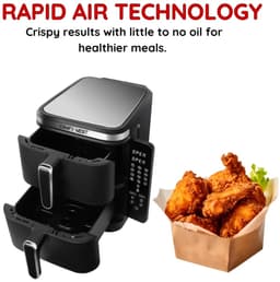 Comfy Nest CN-06177 - 2800W Airfryer - 11L - Dubbele Mand - Digitaal Opvouwbaar Zijpaneel — thumbnail 3