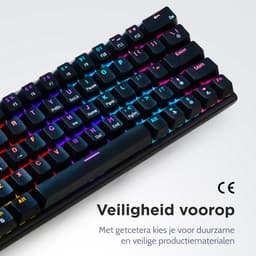 getcetera 60% Mechanisch Gaming Toetsenbord - Red Switches - RGB - QWERTY - USB-C Bedraad - Compact Zwart — thumbnail 4