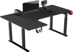Bureau zit sta elektrisch hoogte verstelbaar- hoekbureau L vormig - game bureau - kantoor werkplek bureau ergonomisch - game desk - 180 cm breed — thumbnail 1
