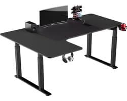 Bureau zit sta elektrisch hoogte verstelbaar- hoekbureau L vormig - game bureau - kantoor werkplek bureau ergonomisch - game desk - 180 cm breed