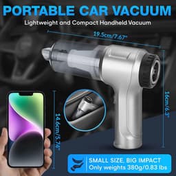 Handstofzuiger 12000 Pa - 3-in-1 Mini Stofzuiger - Accu, USB Oplaadbaar en Lichtgewicht - Voor Auto en Huis — thumbnail 3