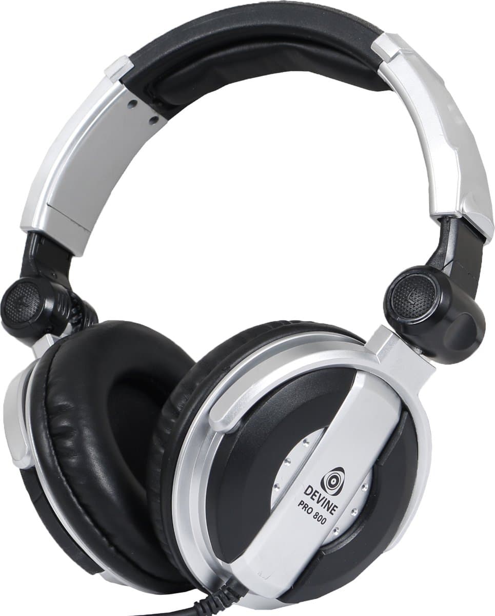 DJ-hoofdtelefoon - incl. kabel en adapter - Devine PRO 800 - Zwart — afbeelding 1