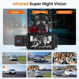 Hoogwaardige 4K Dashcam voor Auto en Vrachtwagen - Scherpe Video-opnames — thumbnail 3