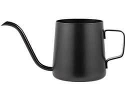 Roestvrijstalen filterkoffiezetapparaat met smalle uitloop-geschikt voor thuis, op kantoor, in de bar en het restaurant-250 ml-16 x 7,3 cm-Zwart