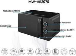 Magnetron 20 Liter Zwart met 700W Vermogen en Defrost Functie — thumbnail 2