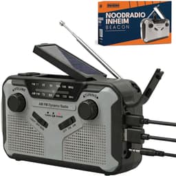 INHEIM® Beacon Noodradio - AM/FM Solar Opwindbaar - Powerbank - Zonneenergie - Noodpakket - Met Zaklamp - Opwindbaar — thumbnail 1