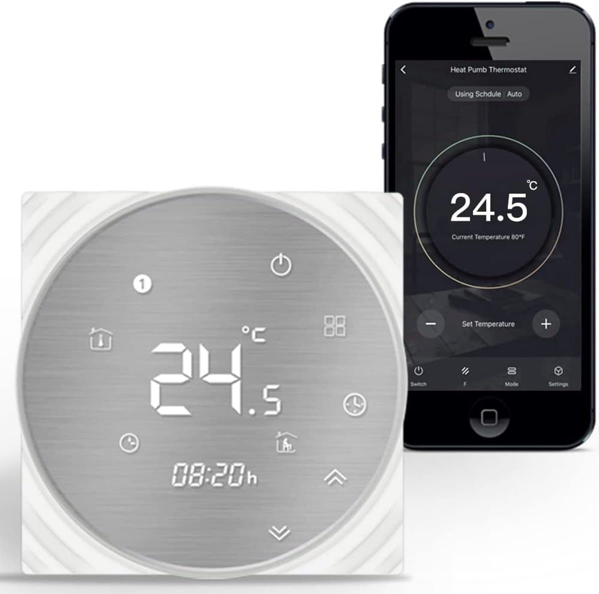 Slimme WiFi Thermostaat met App Bediening | Voor Gas- en Waterketels | Programmeerbaar | Compatibel met Alexa & Google Home — afbeelding 1