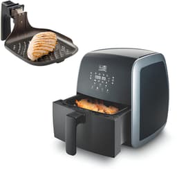 FRITEL Airfryer SnackTastic® 5804 - Heteluchtfriteuse - 3,2 liter - 1450W - 8 Programma's - 2 tot 5 Personen - Digitaal Touchscreen - Soft Leder / Zwart Mat - Incl. exta Grillpan — thumbnail 1