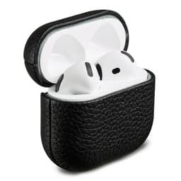 Accezz Echt Leren Case - Hoesje geschikt voor AirPods 4 / 4 met ANC / 5 / 5 met draadloze oplaadcase - Zwart — thumbnail 1