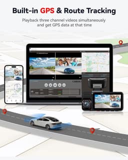 REDTIGER F17 3-kanaals dashcam - 4K+1080P+1080P resolutie - 5GHz wifi - GPS - Parkeermodus - G-sensor - 3 inch touchscreen - met 64GB geheugenkaart & IR-nachtzicht - Drievoudige autodashcam — thumbnail 2