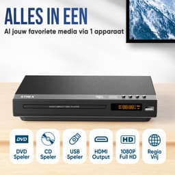 Strex DVD Speler met HDMI - Regio Vrij - USB / RCA en Afstandsbediening - Full HD 1080p — thumbnail 2