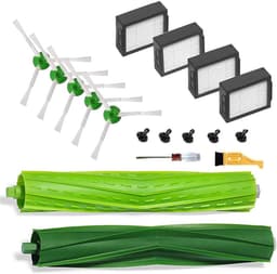 18-delige set-Vervangende onderdelen en accessoires voor iRobot Roomba i7 i7+ i3 i3+ i4 i6 i6+ i8 i8+/Plus E5 E6 E7 I- E en J-serie stofzuigers- 1 set rubberen borstels voor meerdere oppervlakken- 4 HEPA-filters en 5 zijborstels — thumbnail 1
