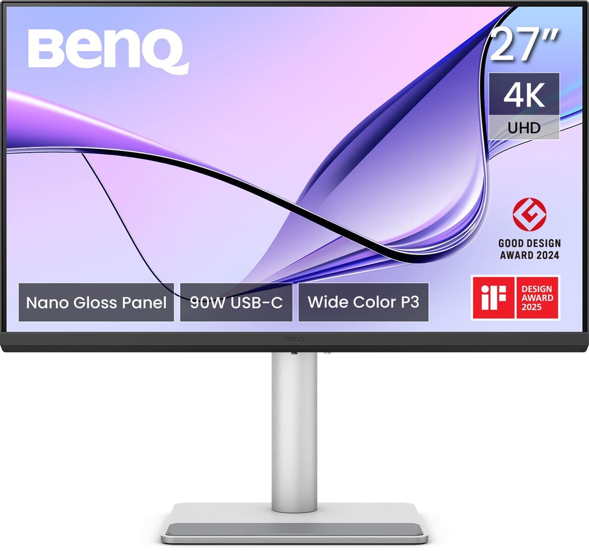 BenQ Glossy Mac Monitor MA270UP 27 inch - 4K UHD Nano Glans Beeldscherm voor MacBook Pro/Air en Mac mini - 2 x HDMI - 2 X USB-C - 90W voeding - USB-hub - P3-kleurengamma — afbeelding 1