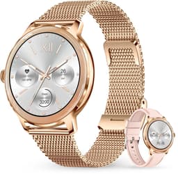 Norva - Smartwatch voor Dames - Geschikt voor elke smartphone - Slaapmonitor - Bellen - Muziek - Lange batterijduur - 100+ Sportmodi - Dames horloge - Incl. extra bandje — thumbnail 1