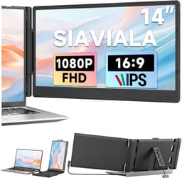 Siaviala P6 14" Laptop Monitor | Plug & Play via Type-C | 180° Draaibaar | FHD 60Hz | Universele Compatibiliteit Laptop & Smartphone | 200% Productiviteit | Compatibel met Mac/Windows/PS5 | Extended/Mirrored Mode | Inclusief Alle Kabels — thumbnail 2