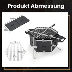 Draagbare 2-in-1 Campinggrill voor Outdoor Activiteiten - Inklapbare Houtskoolgrill voor 4-5 Personen — thumbnail 5