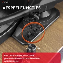 Platenspeler Bluetooth (in/uit) - Fenton RP162LW - retro platenspeler met speakers (stereo) en mp3 speler - Hout (Lightwood) — thumbnail 4